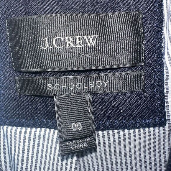 J.Crew Blazer Womens Size 00 Mercantile schoolboy Navy Blue jacket Wool Blend - Picture 7 of 12